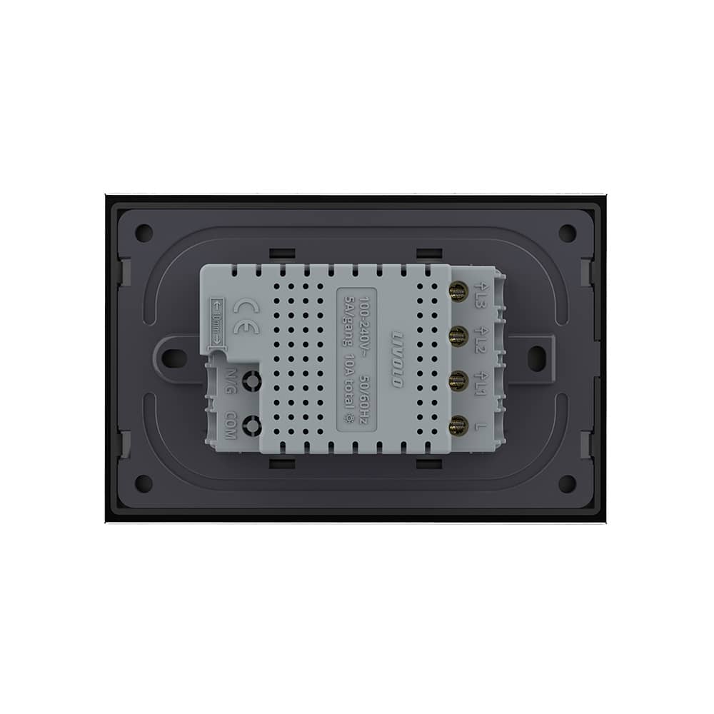 Intrerupator triplu cu touch Livolo din sticla, standard Italian, protocol ZigBee EC - Serie noua — imaginea 4