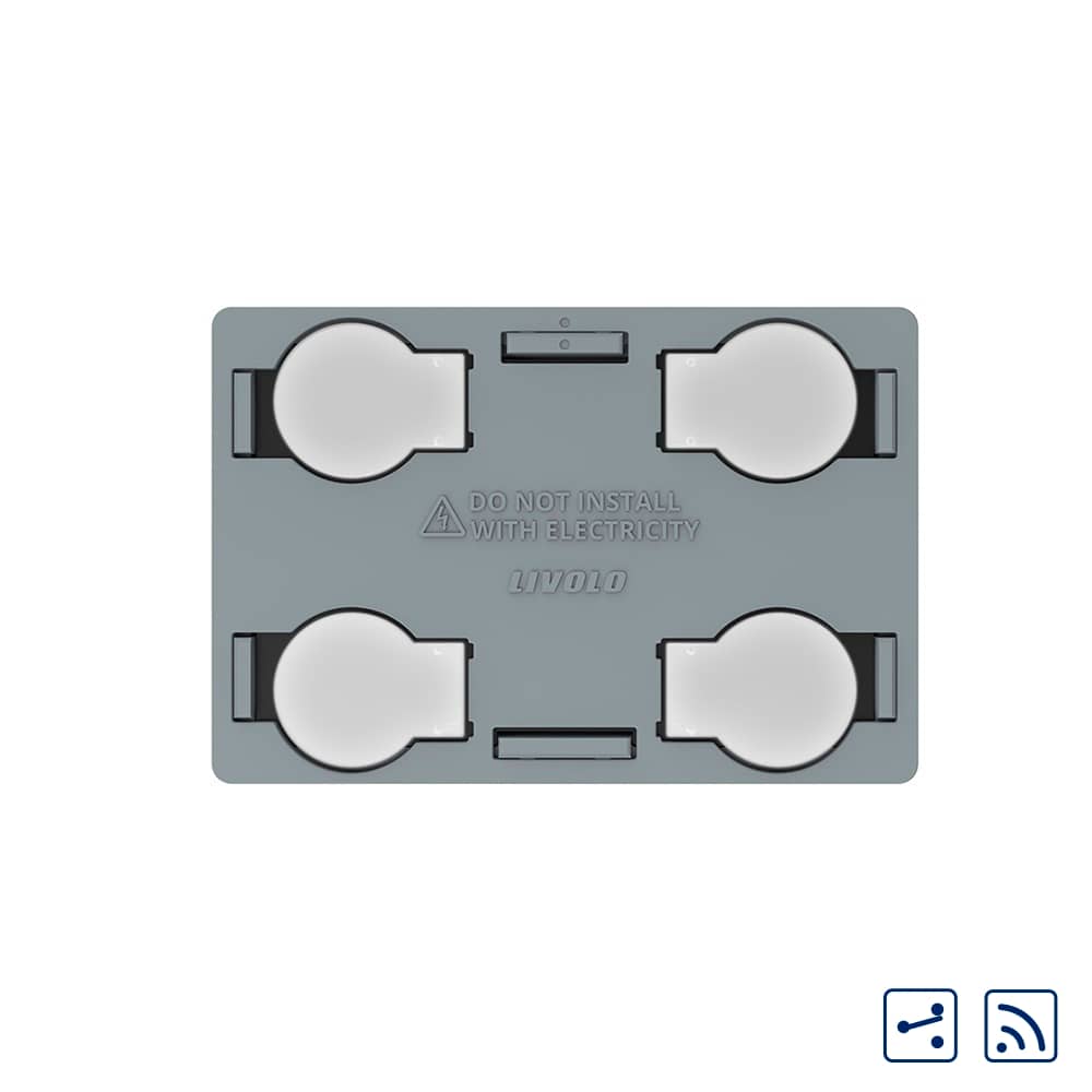 Modul intrerupator cvadruplu cap scara / cruce wireless cu touch Livolo, standard Italian — imaginea 1