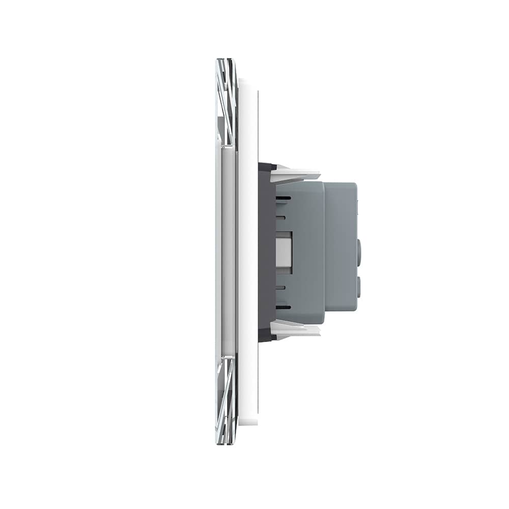 Priza tripla cu blank Livolo cu rama din sticla 6/7 module - standard Italian — imaginea 3