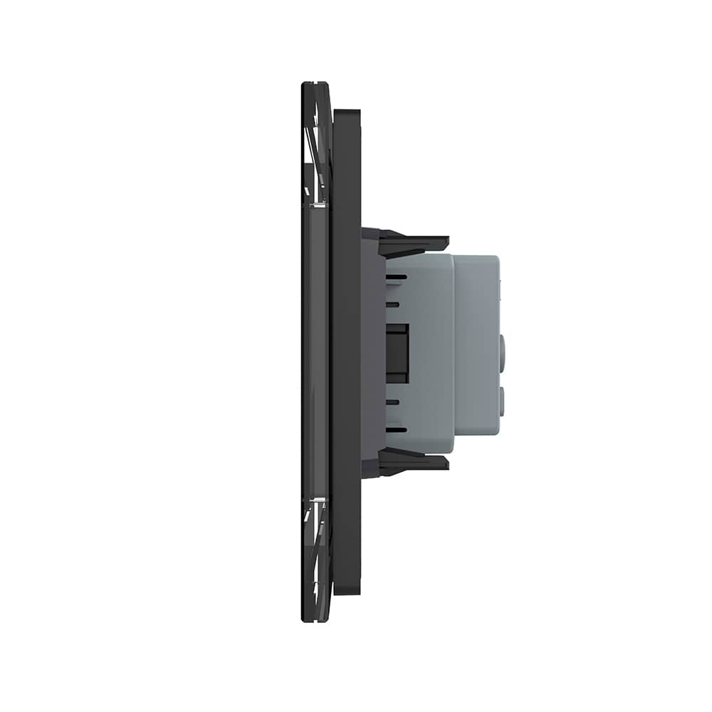 Priza tripla cu blank Livolo cu rama din sticla 6/7 module - standard Italian — imaginea 3