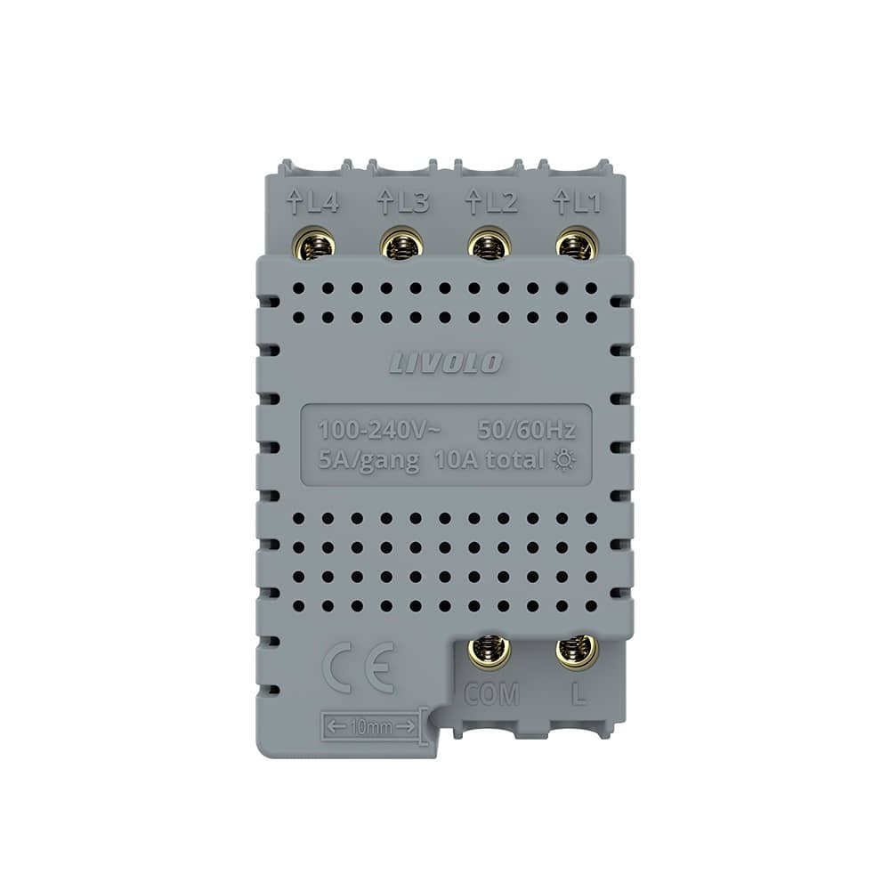 Modul intrerupator cvadruplu cap scara / cruce wireless cu touch Livolo, standard Italian — imaginea 4