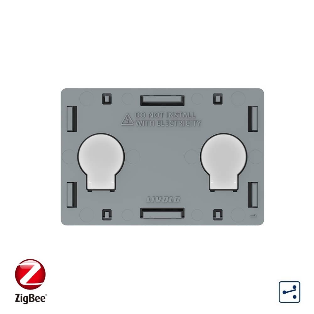 Modul intrerupator dublu cap scara / cruce cu touch Livolo, protocol ZigBee, standard Italian — imaginea 1