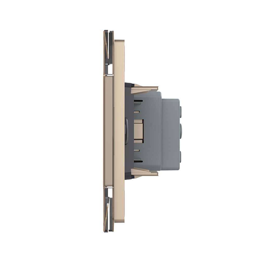 Priza simpla cu blank Livolo cu rama din sticla 3M, standard Italian, Serie noua — imaginea 2