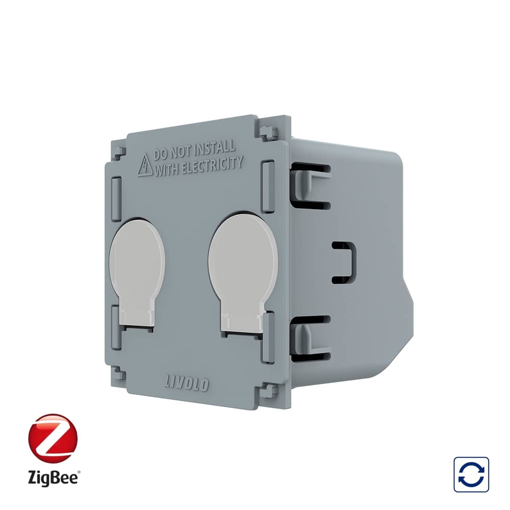 Modul Intrerupator Dublu cu Reset si Contact Uscat Livolo, ZigBee - Serie Noua — imaginea 1