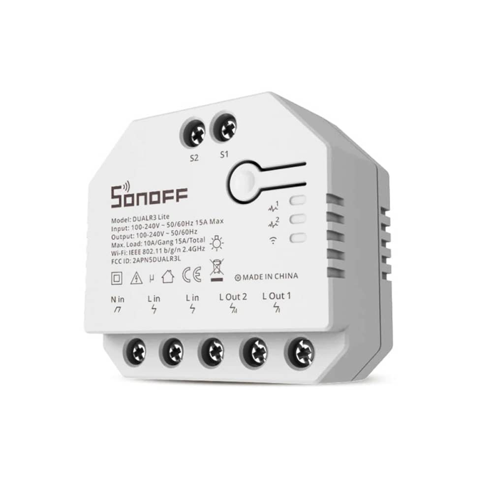 Releu Sonoff Dual R3 Lite cu 2 canale, Programari, Wi-Fi 2.4 GHz — imaginea 3