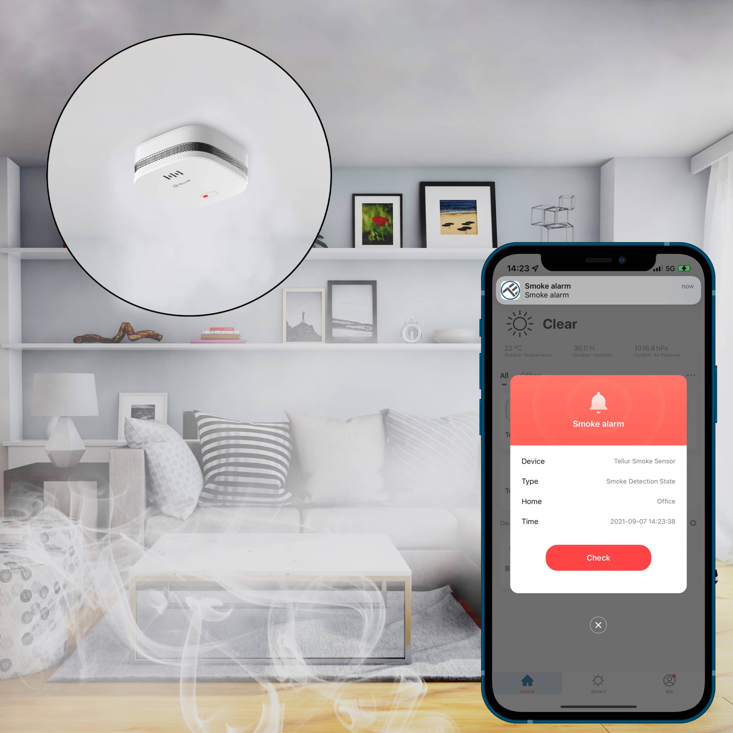 Senzor de gaz Tellur, Conexiune Wi-Fi, 2.4 GHz, Alarma, Notificari — imaginea 7