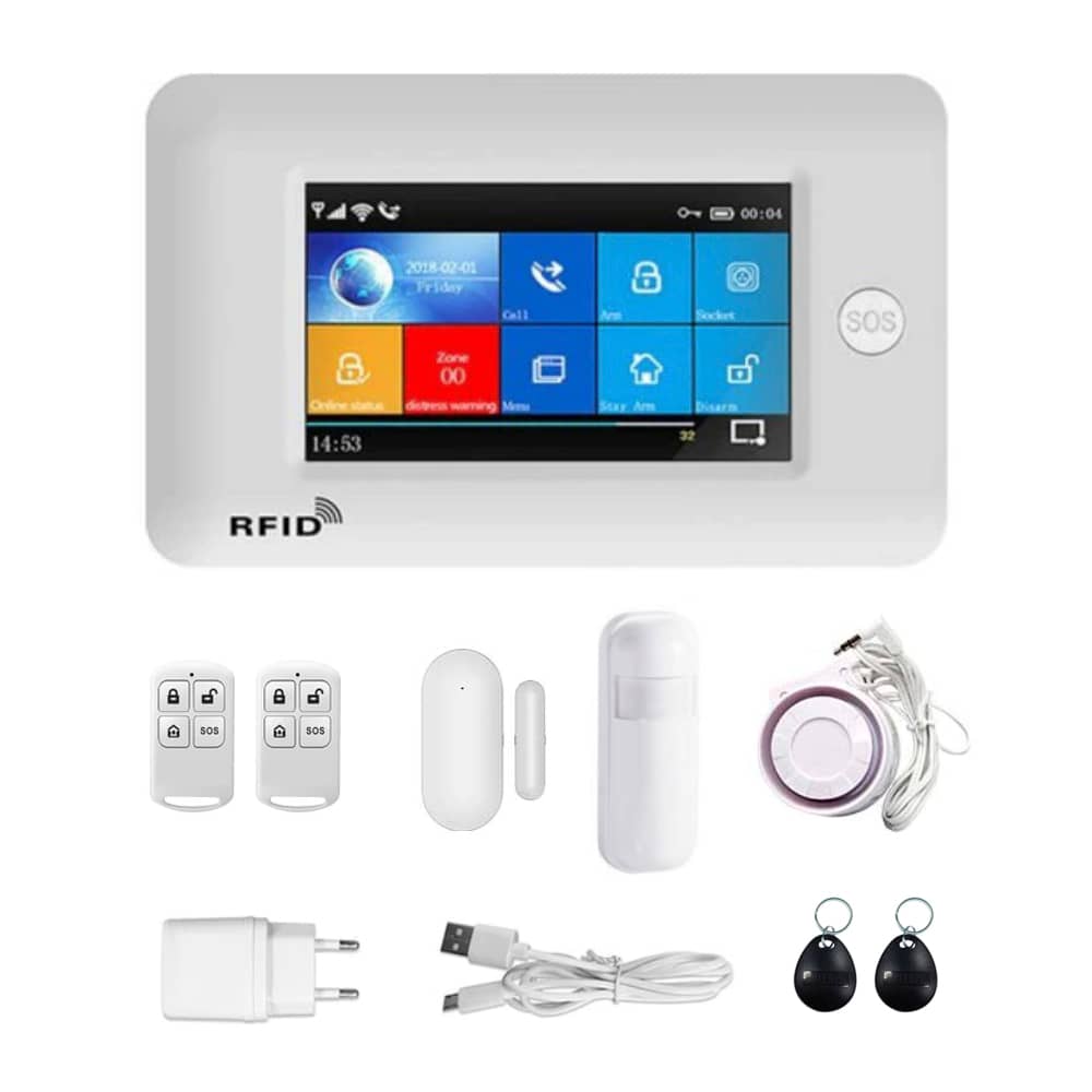 Kit sistem de securitate cu alarma PGST PG-106, Conexiune Wi-Fi & GSM, Control vocal, Display 4.3 inch — imaginea 1