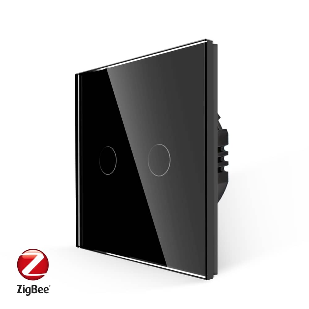 Intrerupator Dublu cu Touch din Sticla LUXION, protocol ZigBee