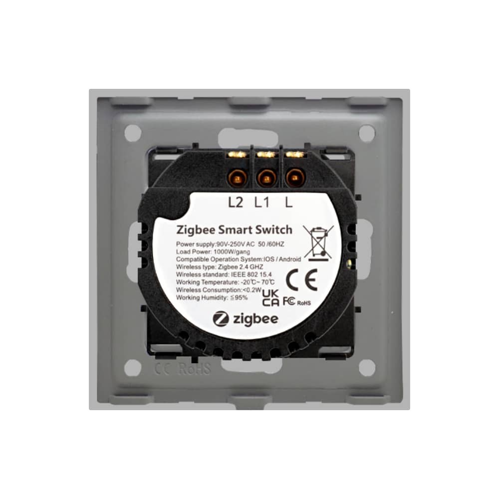 Intrerupator Dublu cu Touch din Sticla LUXION, protocol ZigBee — imaginea 4