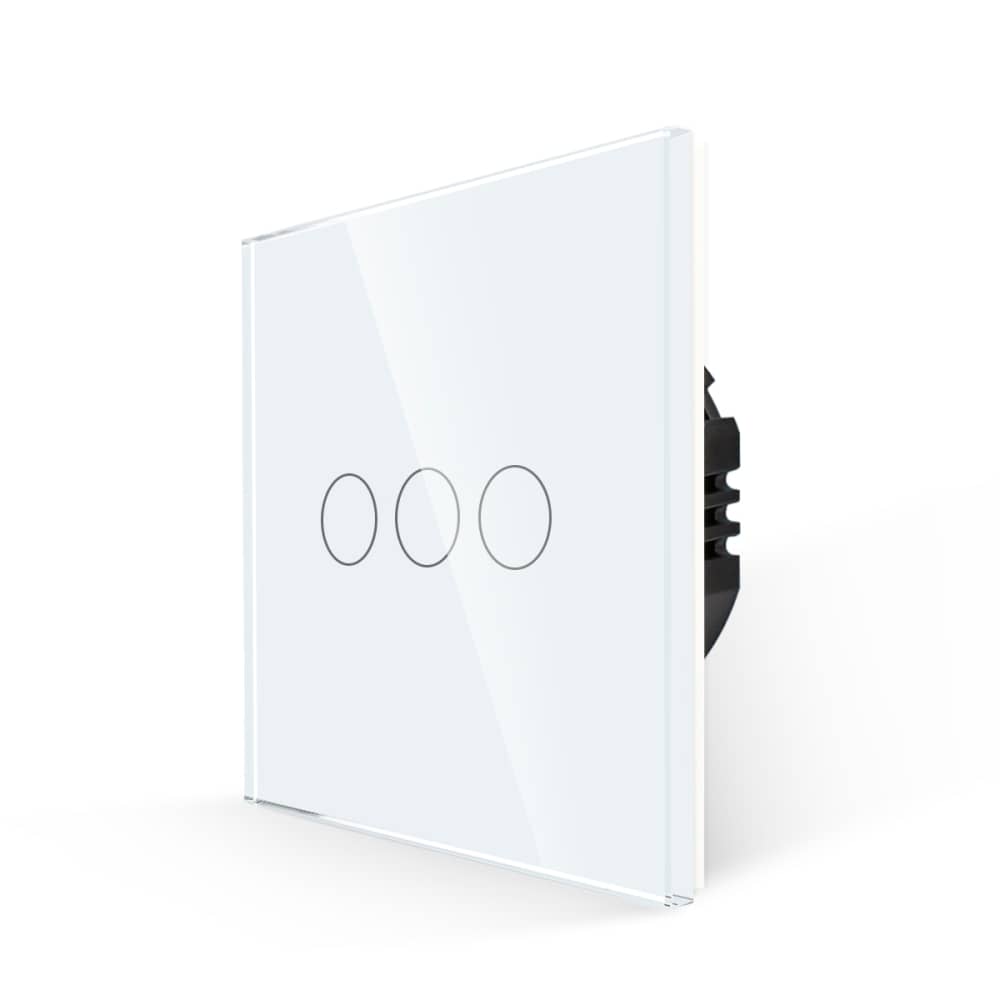 Intrerupator Triplu cu Touch din Sticla LUXION, 500W — imaginea 1