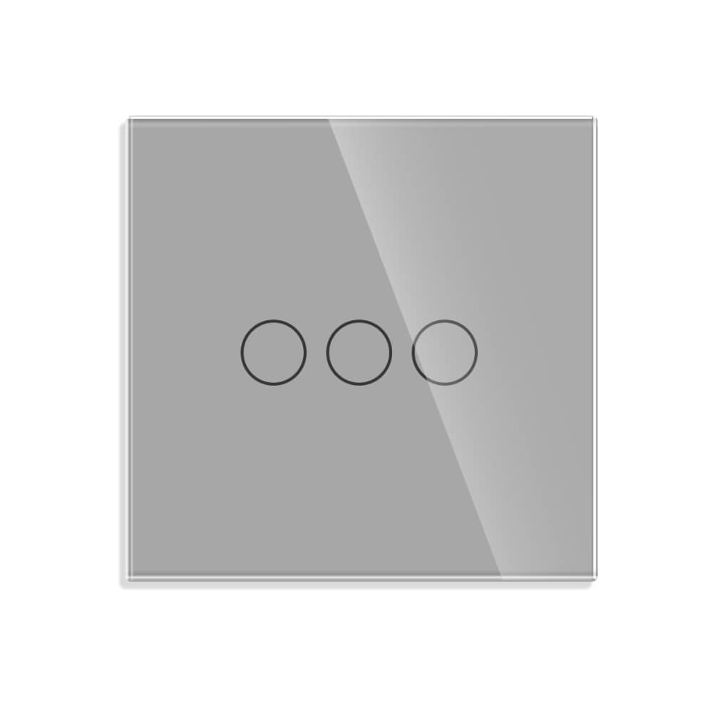 Intrerupator Triplu cu Touch din Sticla LUXION, 500W — imaginea 2