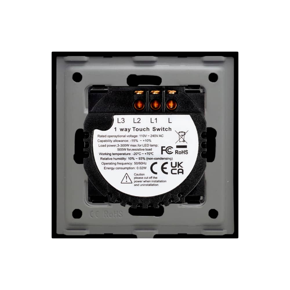 Intrerupator Dublu cu Touch din Sticla LUXION, 500W — imaginea 4