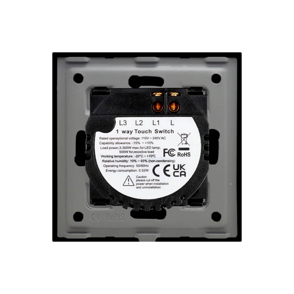 Intrerupator Simplu cu Touch din Sticla LUXION, 500W — imaginea 4