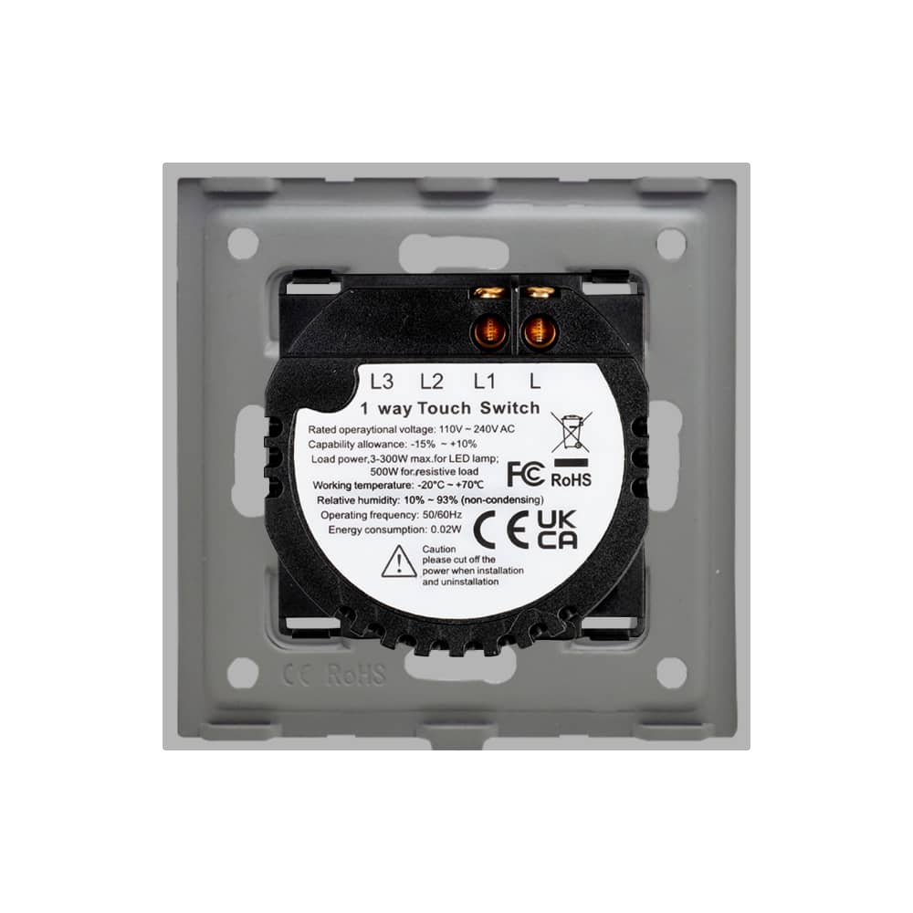Intrerupator Simplu cu Touch din Sticla LUXION, 500W — imaginea 4