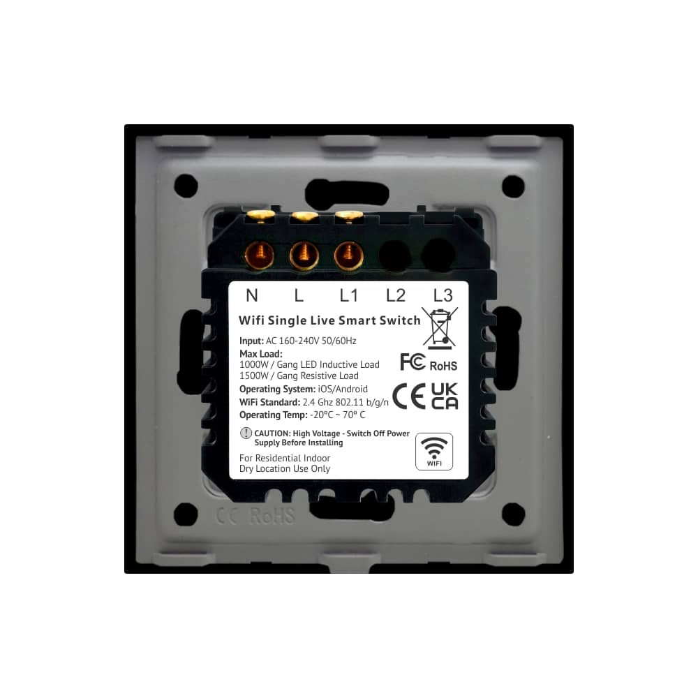 Intrerupator Simplu Wi-Fi cu Touch din Sticla LUXION — imaginea 4