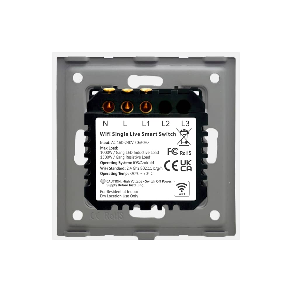 Intrerupator Simplu Wi-Fi cu Touch din Sticla LUXION — imaginea 4
