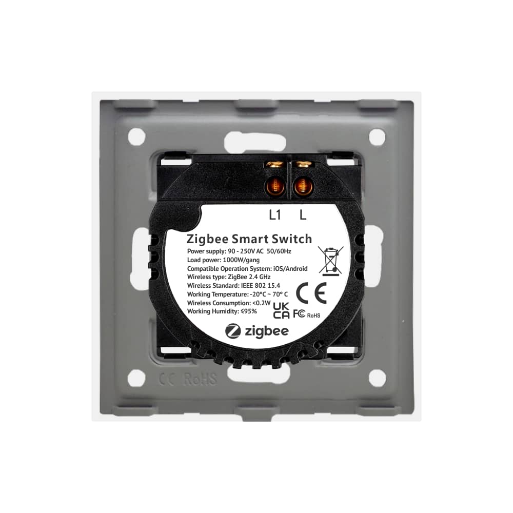 Intrerupator Simplu cu Touch din Sticla LUXION, protocol ZigBee — imaginea 4