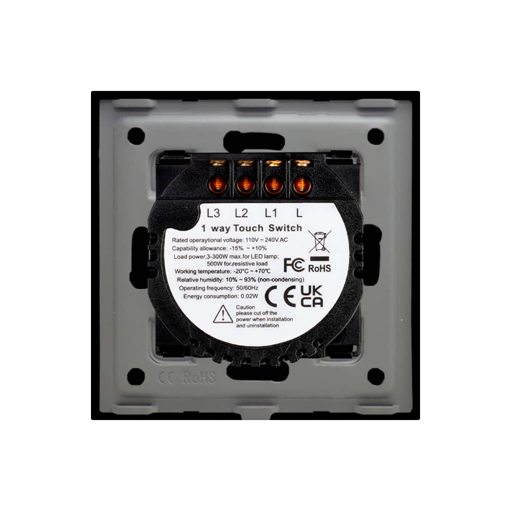 Intrerupator Triplu cu Touch din Sticla LUXION, 500W — imaginea 4