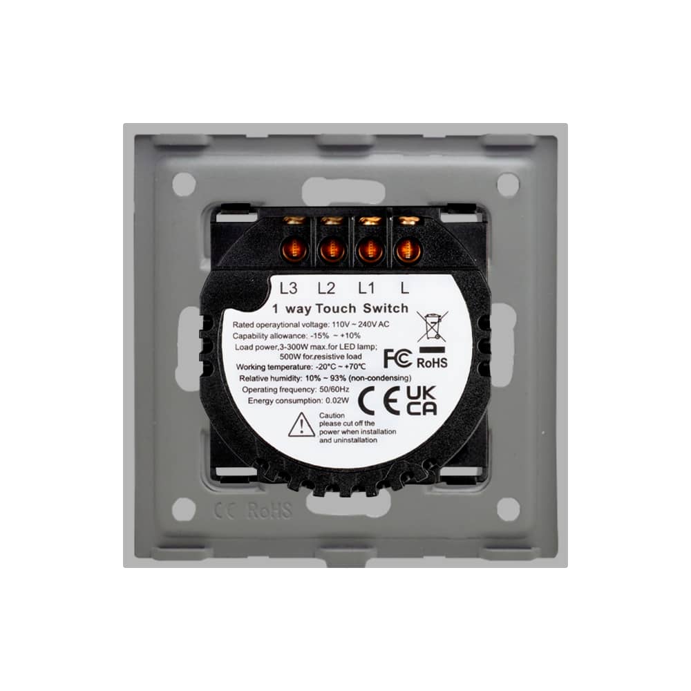 Intrerupator Triplu cu Touch din Sticla LUXION, 500W — imaginea 4