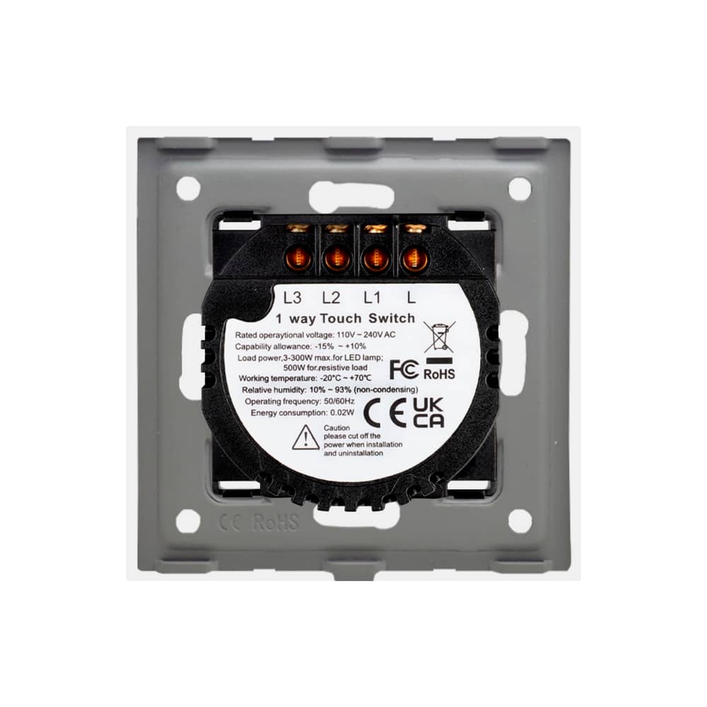 Intrerupator Triplu cu Touch din Sticla LUXION, 500W — imaginea 4