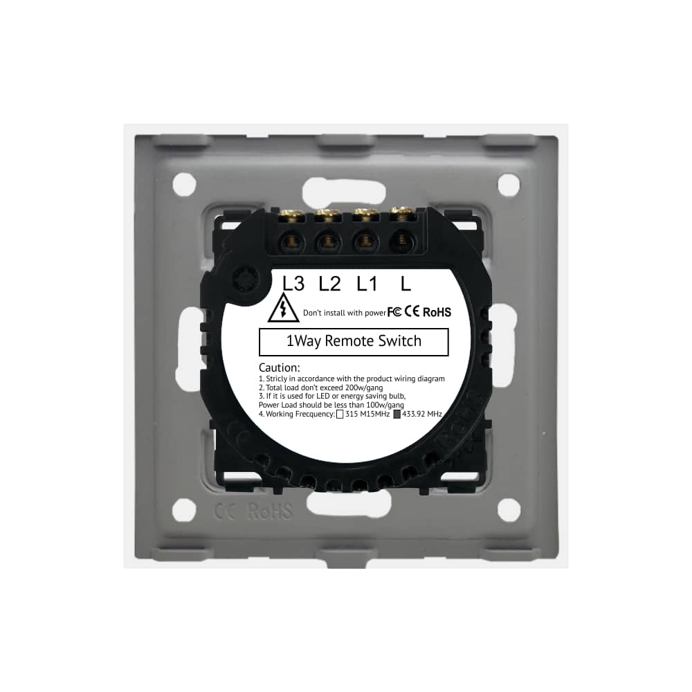 Intrerupator Triplu RF433 cu Touch din Sticla LUXION — imaginea 4