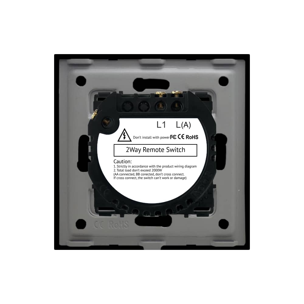 Intrerupator Simplu Cap Scara / Cruce RF433 cu Touch din Sticla LUXION — imaginea 4