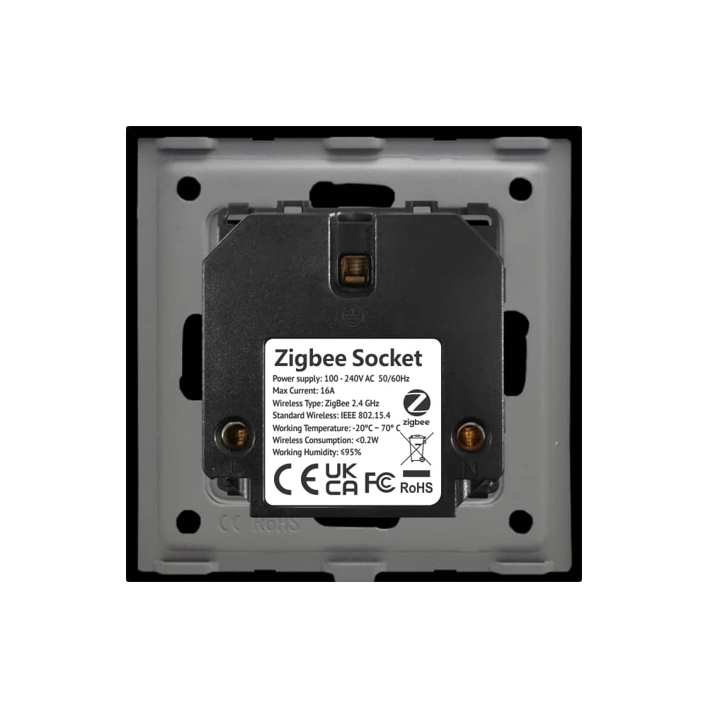Priza inteligenta pentru perete LUXION Zigbee cu rama din sticla — imaginea 4
