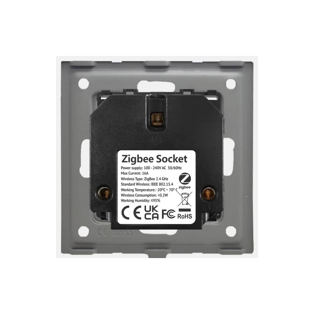 Priza inteligenta pentru perete LUXION Zigbee cu rama din sticla — imaginea 4