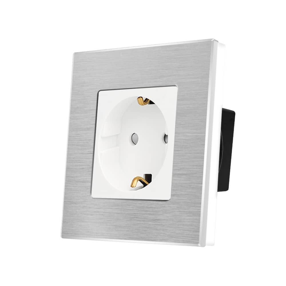 Priza Simpla LUXION cu rama din aluminiu — imaginea 1