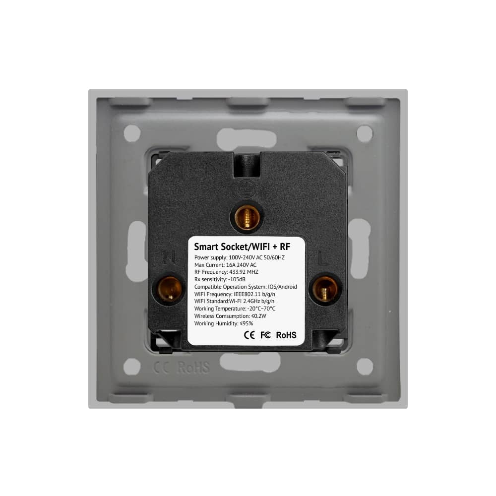 Priza Simpla Wi-Fi LUXION cu Rama din Sticla, RF433 — imaginea 4