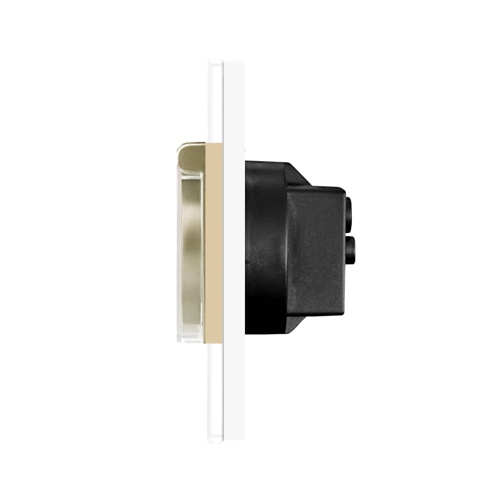 Priza Simpla cu Capac de Protectie cu Rama din Sticla LUXION — imaginea 4