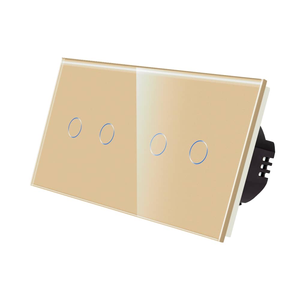Intrerupator Dublu + Dublu cu Touch din Sticla LUXION — imaginea 1