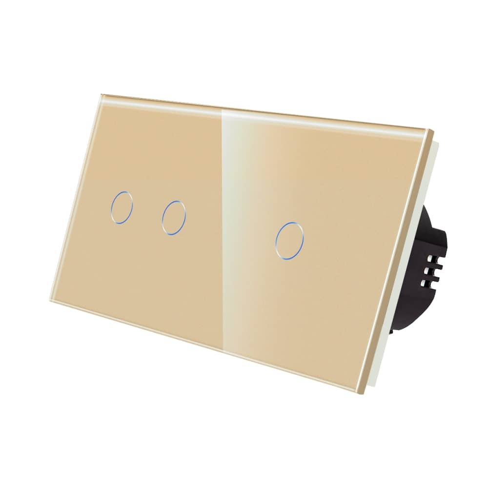 Intrerupator Dublu + Simplu cu Touch din Sticla LUXION — imaginea 1