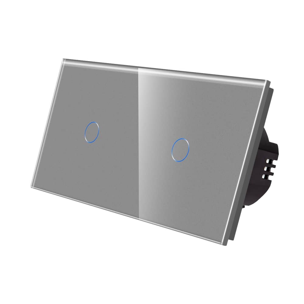 Intrerupator Simplu + Simplu cu Touch din Sticla LUXION — imaginea 1