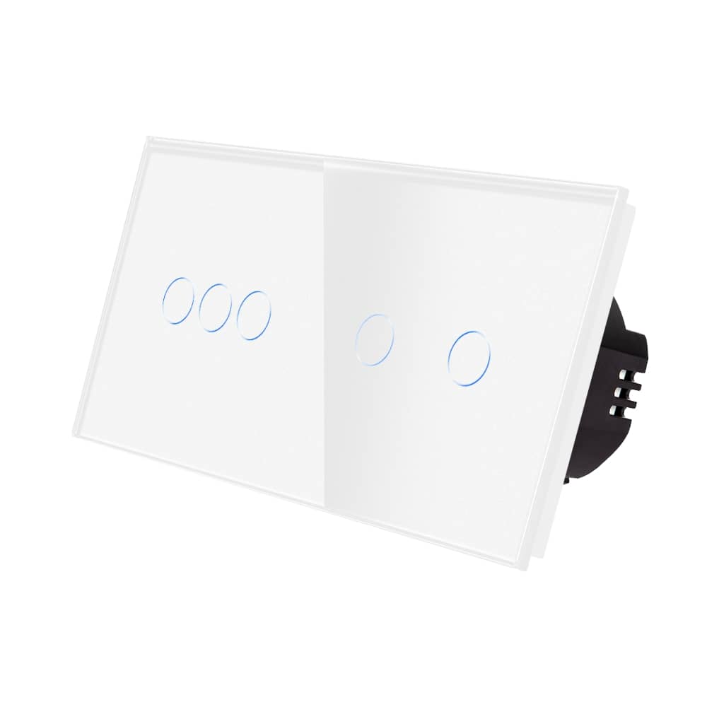 Intrerupator Triplu + Dublu cu Touch din Sticla LUXION — imaginea 1