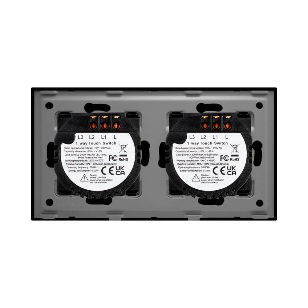 Intrerupator Dublu + Dublu cu Touch din Sticla LUXION — imaginea 4
