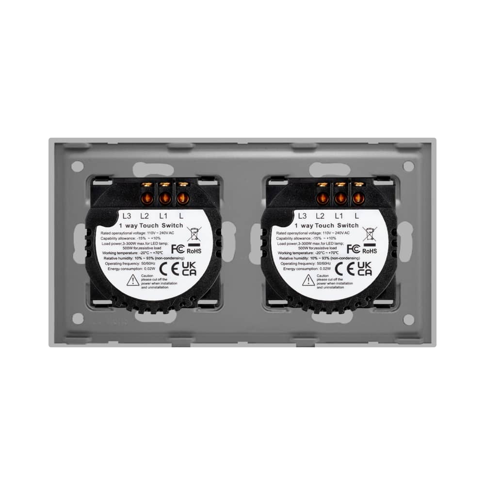 Intrerupator Dublu + Dublu cu Touch din Sticla LUXION — imaginea 4