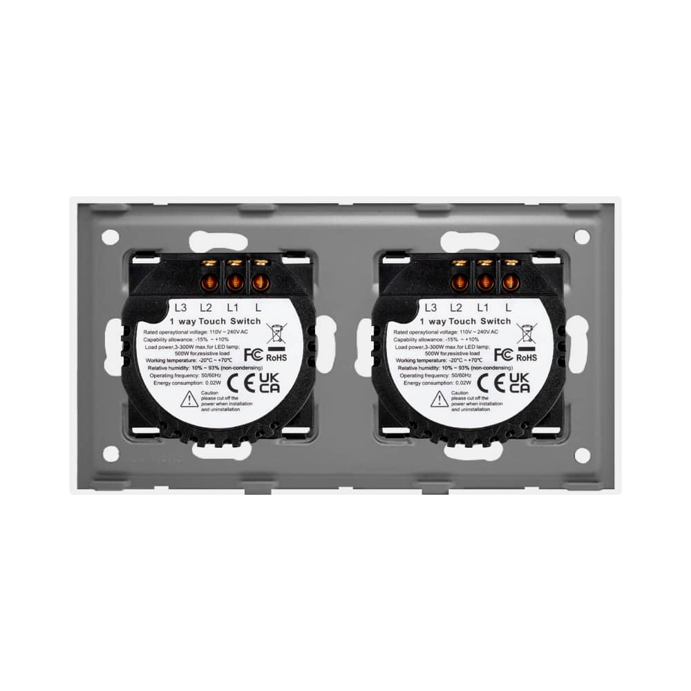 Intrerupator Dublu + Dublu cu Touch din Sticla LUXION — imaginea 4