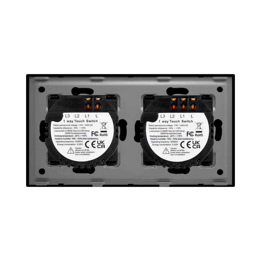 Intrerupator Dublu + Simplu cu Touch din Sticla LUXION — imaginea 4