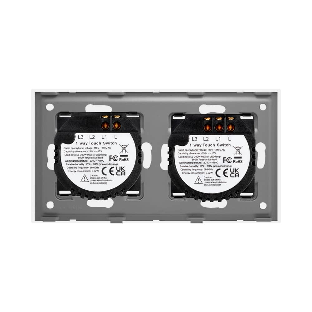 Intrerupator Dublu + Simplu cu Touch din Sticla LUXION — imaginea 4
