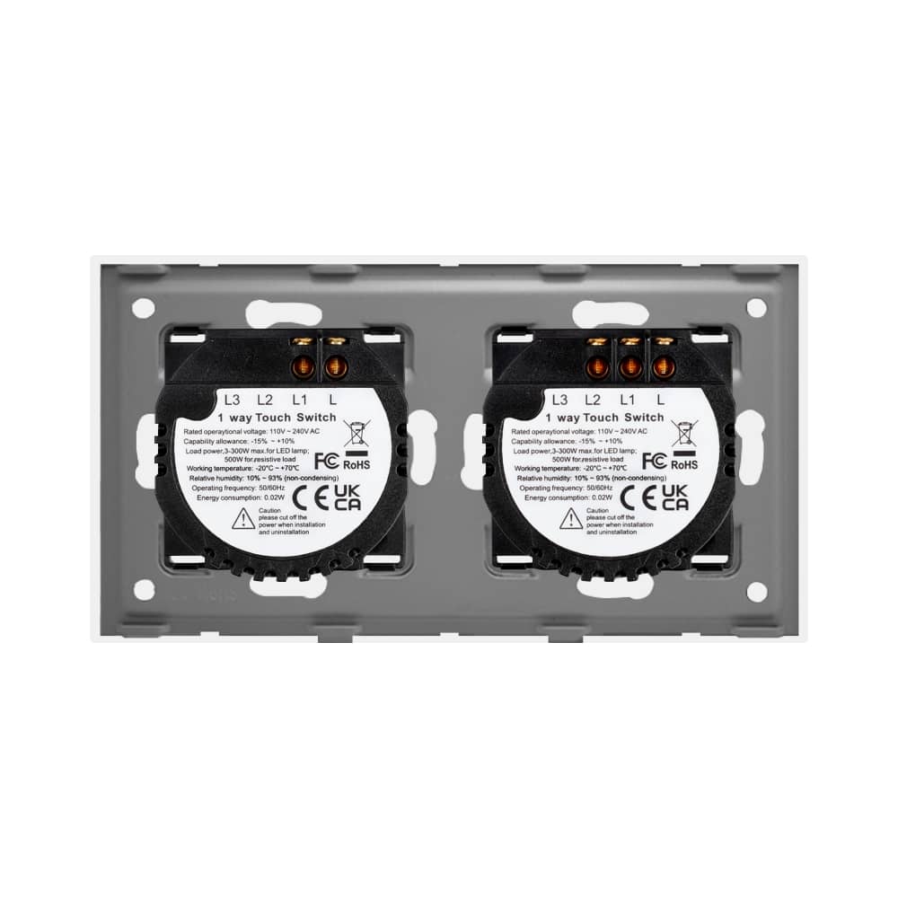 Intrerupator Dublu + Simplu cu Touch din Sticla LUXION — imaginea 4