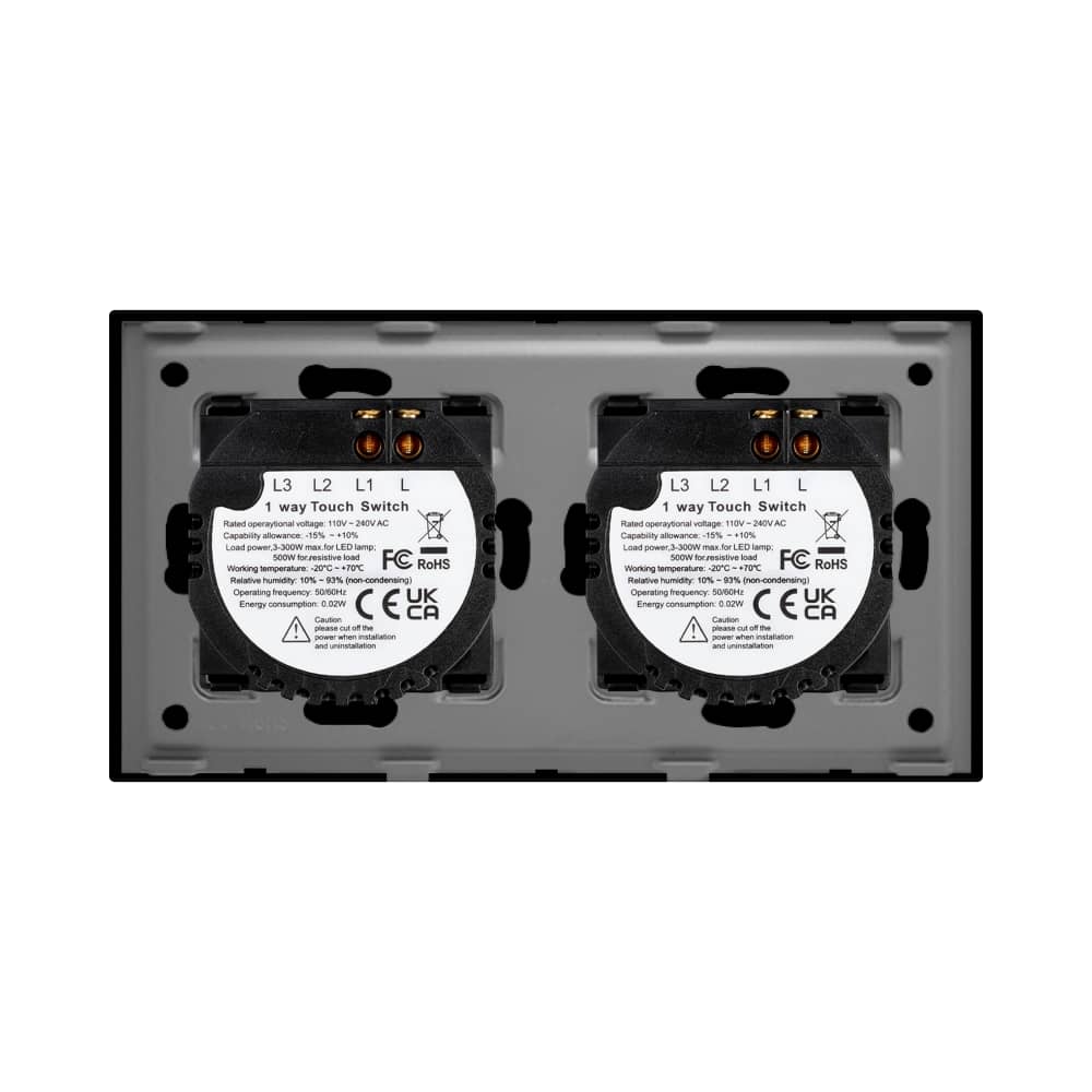 Intrerupator Simplu + Simplu cu Touch din Sticla LUXION — imaginea 4