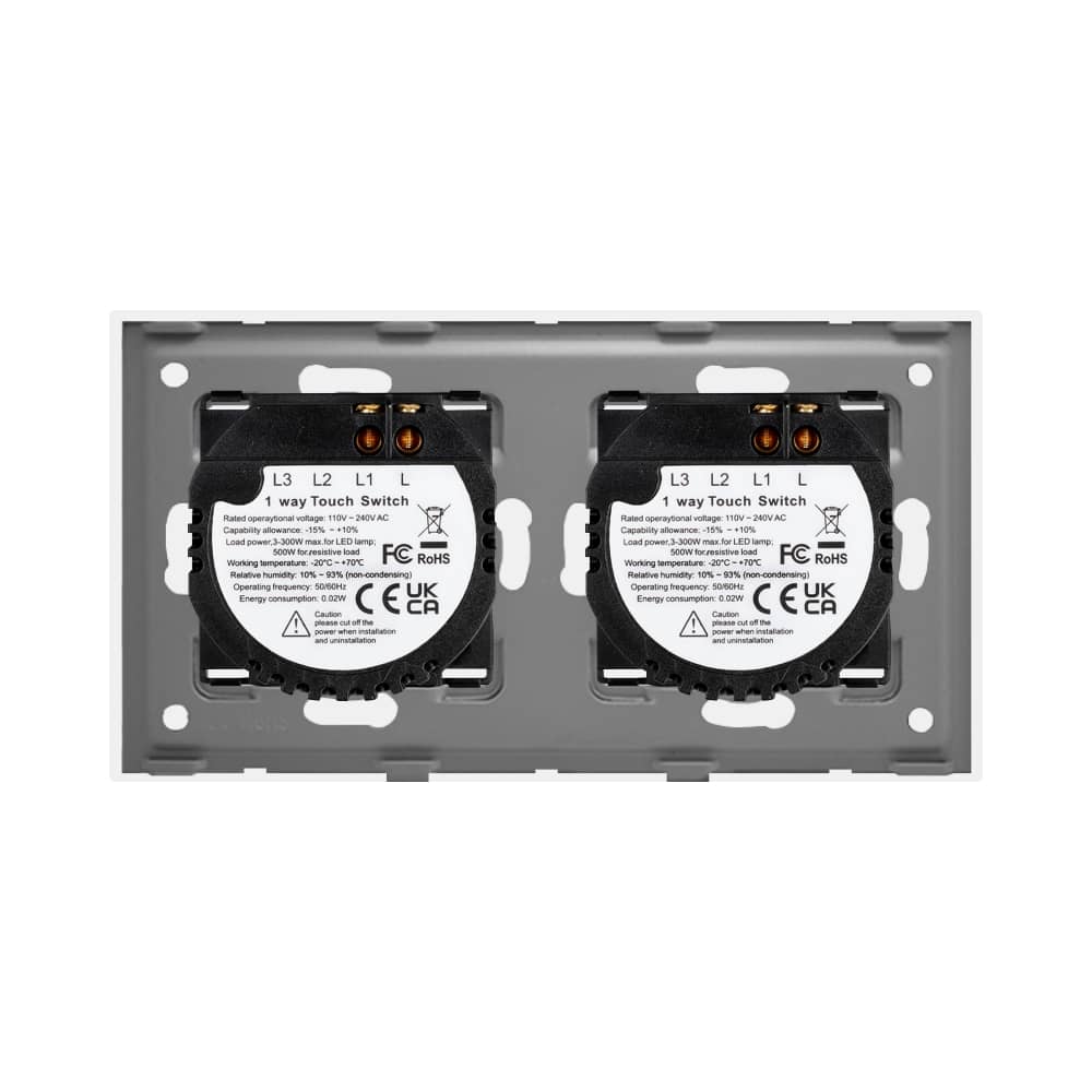 Intrerupator Simplu + Simplu cu Touch din Sticla LUXION — imaginea 4
