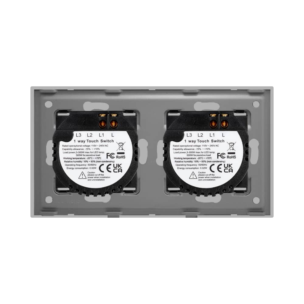 Intrerupator Simplu + Simplu cu Touch din Sticla LUXION — imaginea 4