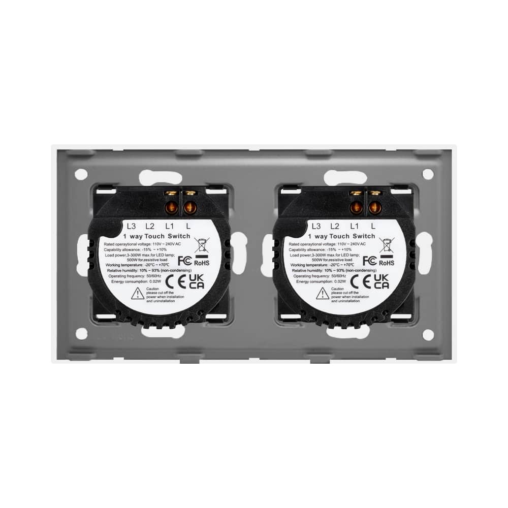 Intrerupator Simplu + Simplu cu Touch din Sticla LUXION — imaginea 4