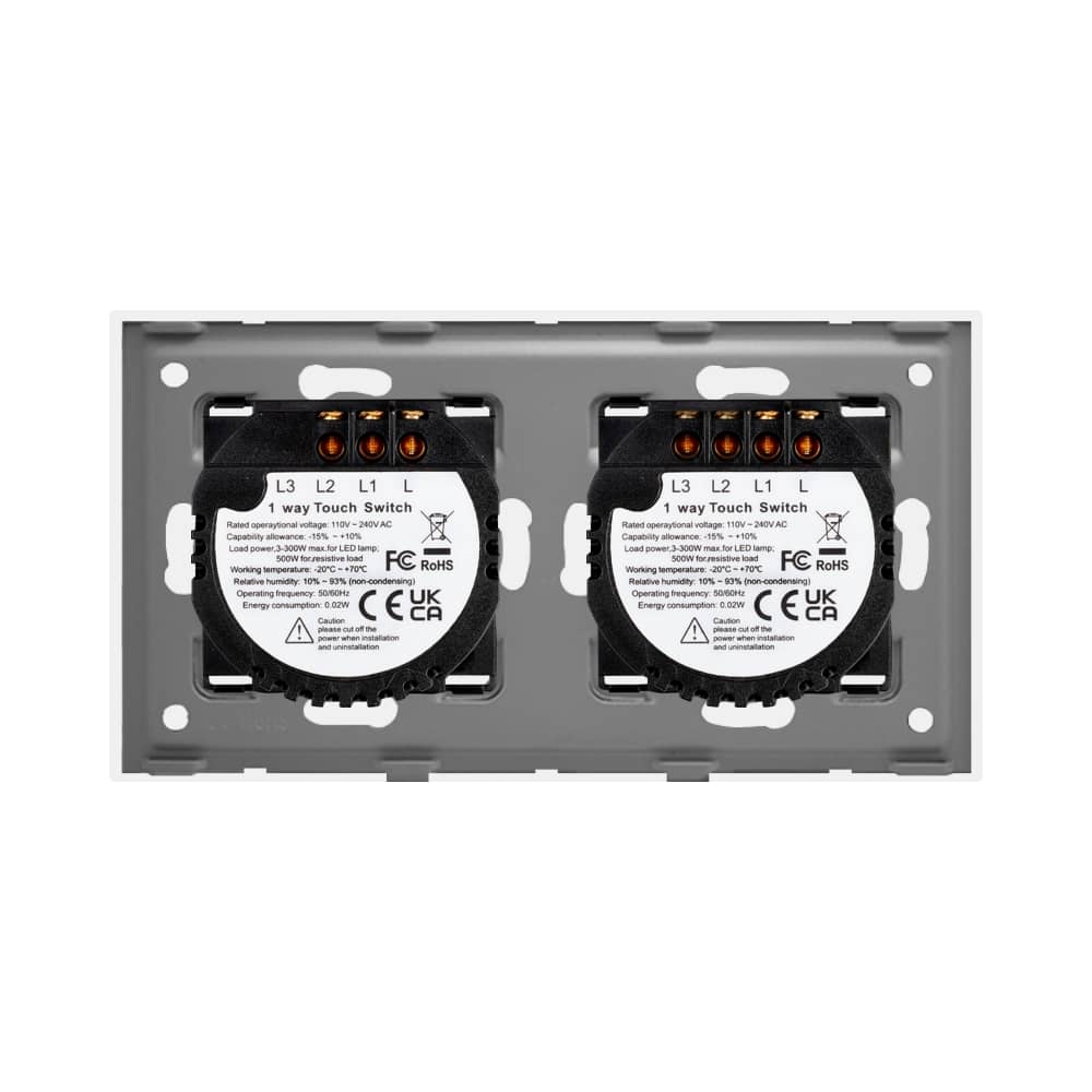 Intrerupator Triplu + Dublu cu Touch din Sticla LUXION — imaginea 4