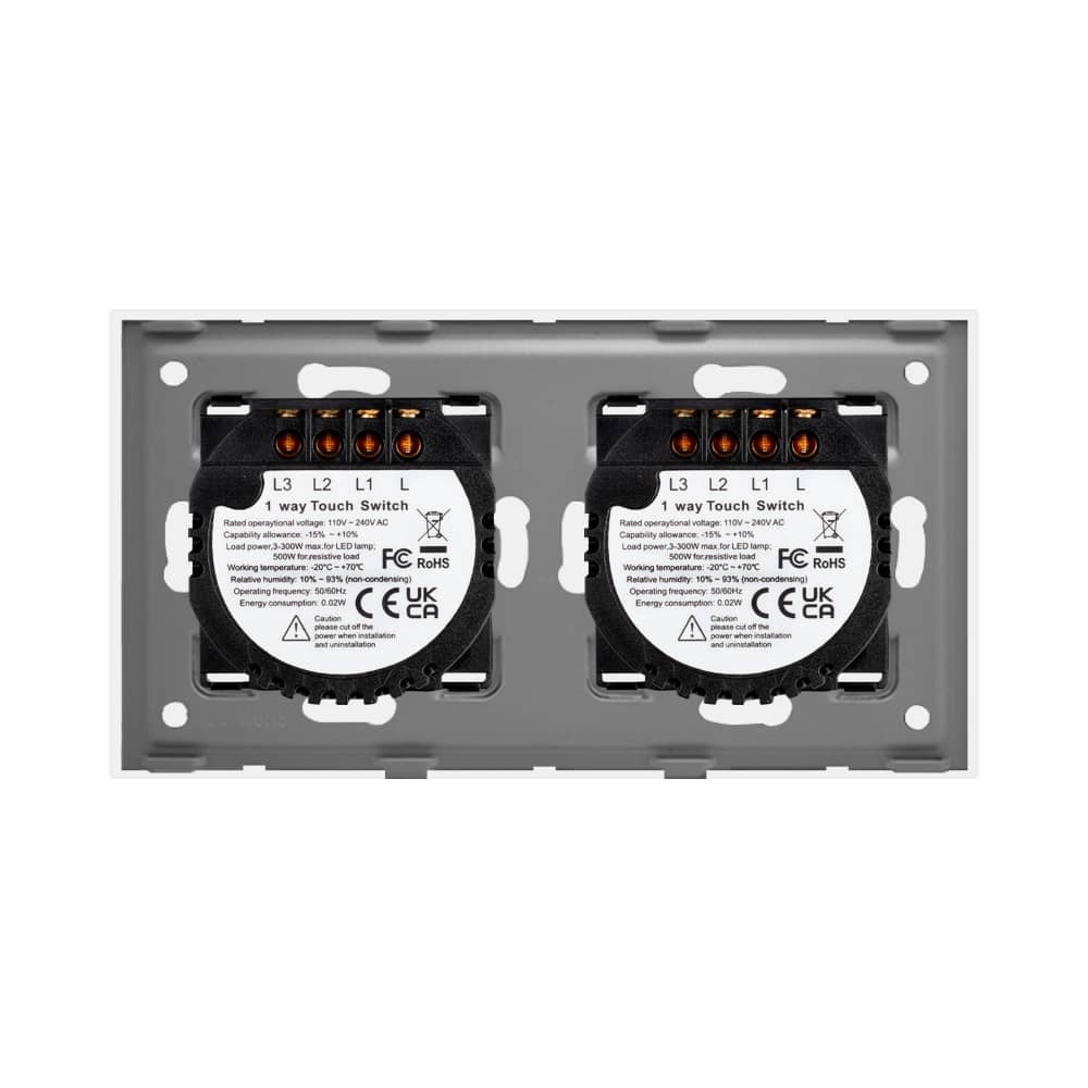 Intrerupator Triplu + Triplu cu Touch din Sticla LUXION — imaginea 4