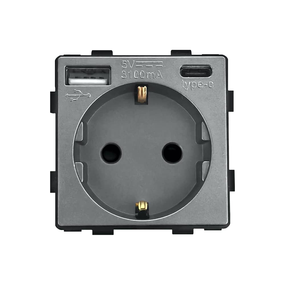 Modul Priza Simpla + USB-A + USB-C LUXION — imaginea 2