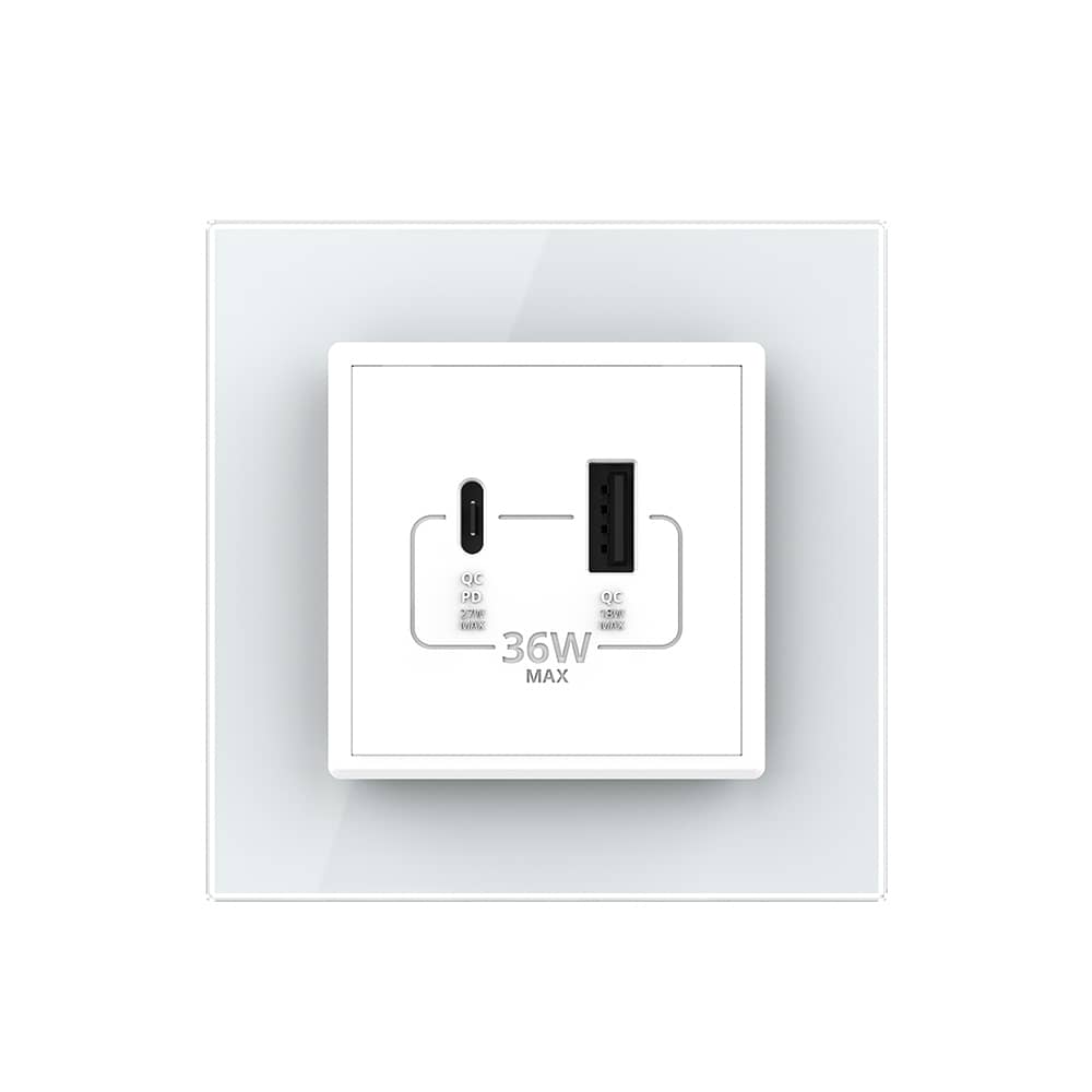 Priza USB-A + USB-C cu Rama Din Sticla LIVOLO - Serie Noua — imaginea 2