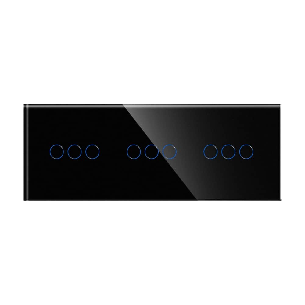 Panou Intrerupator Triplu + Triplu + Triplu cu Touch Din Sticla LUXION — imaginea 2